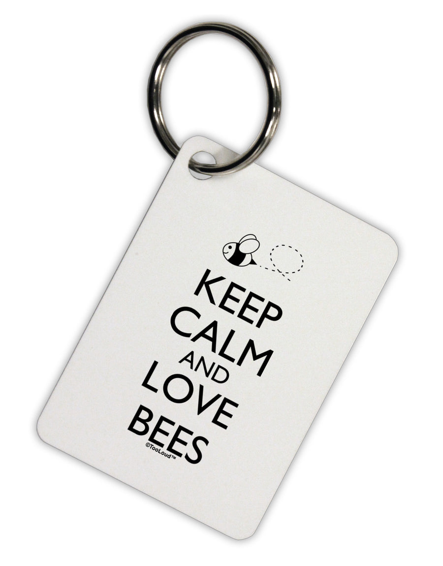 Keep Calm and Love Bees Aluminum Keyring Tag-Keyring-TooLoud-White-Davson Sales