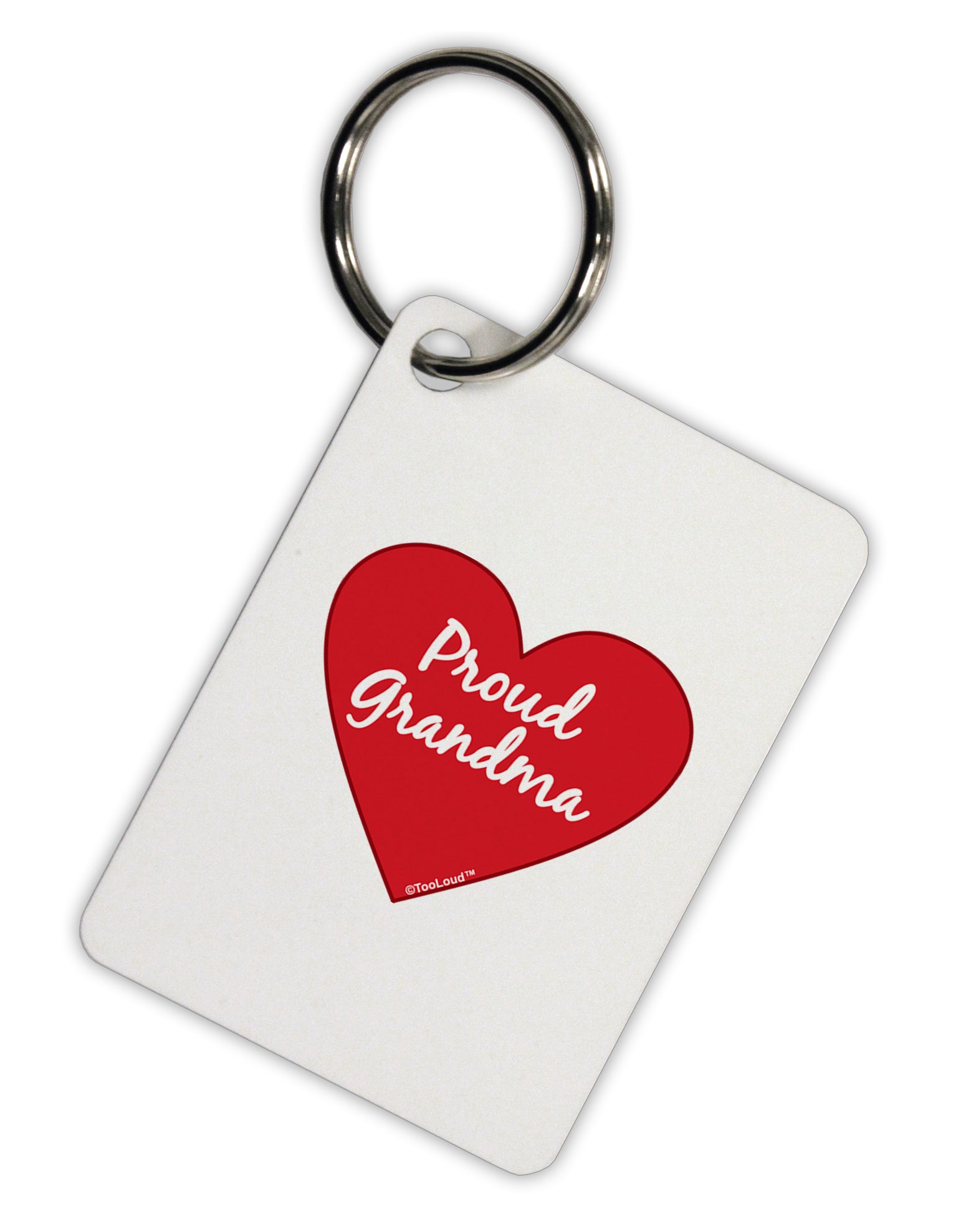 Proud Grandma Heart Aluminum Keyring Tag by TooLoud-Keyring-TooLoud-White-Davson Sales