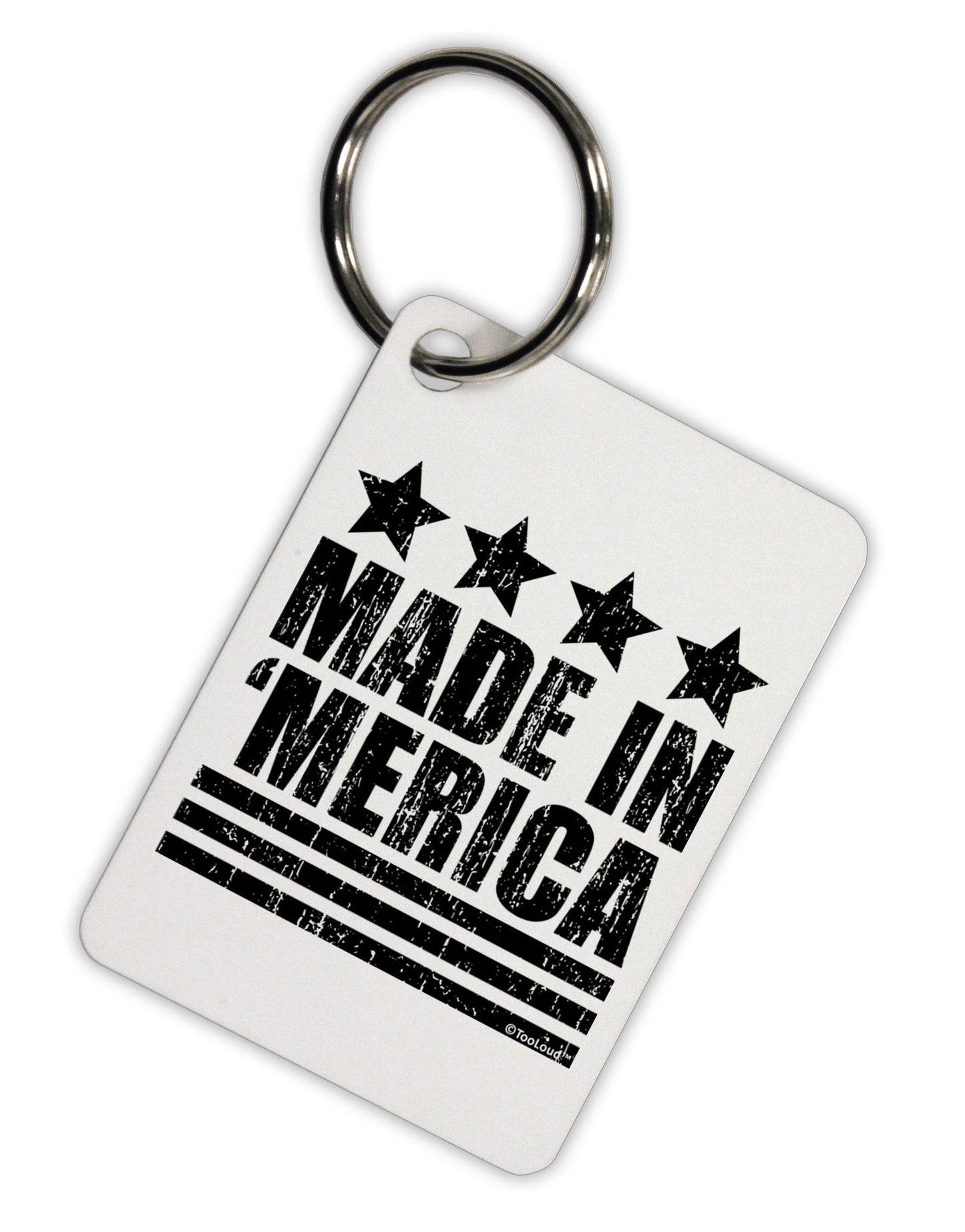Made in Merica - Stars and Stripes Design Aluminum Keyring Tag-Keyring-TooLoud-White-Davson Sales