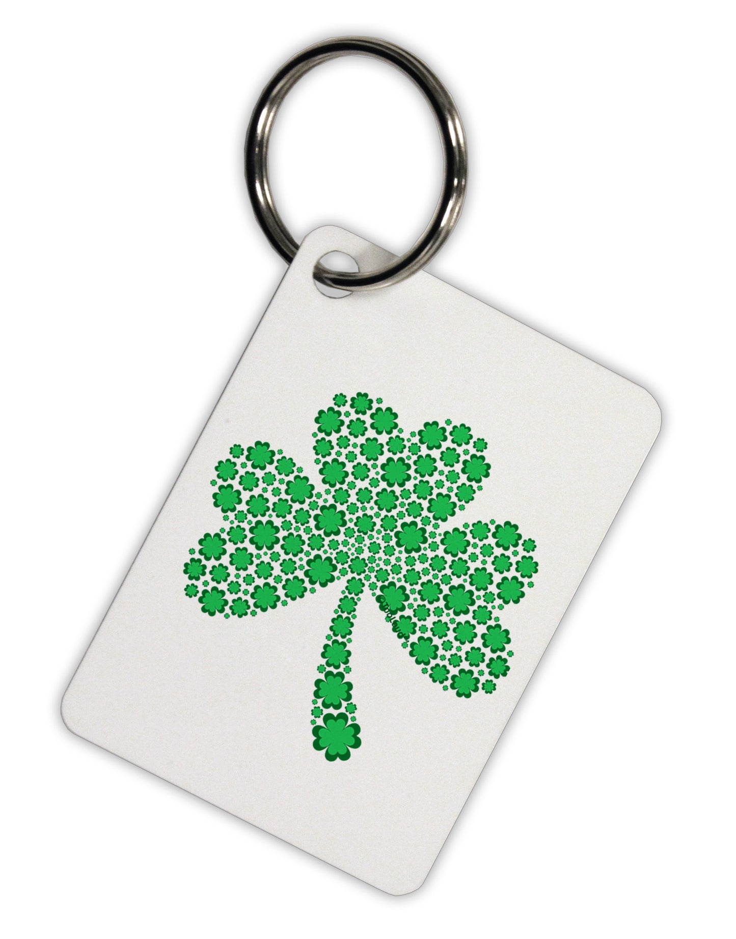 St. Patrick's Day Shamrock Design - Shamrocks Aluminum Keyring Tag by TooLoud-Keyring-TooLoud-White-Davson Sales
