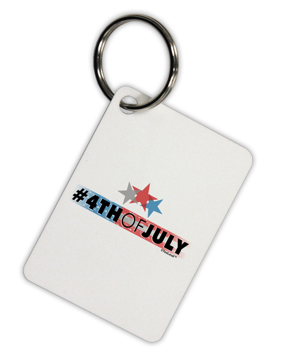 Hashtag 4th Of July Aluminum Keyring Tag-Keyring-TooLoud-White-Davson Sales