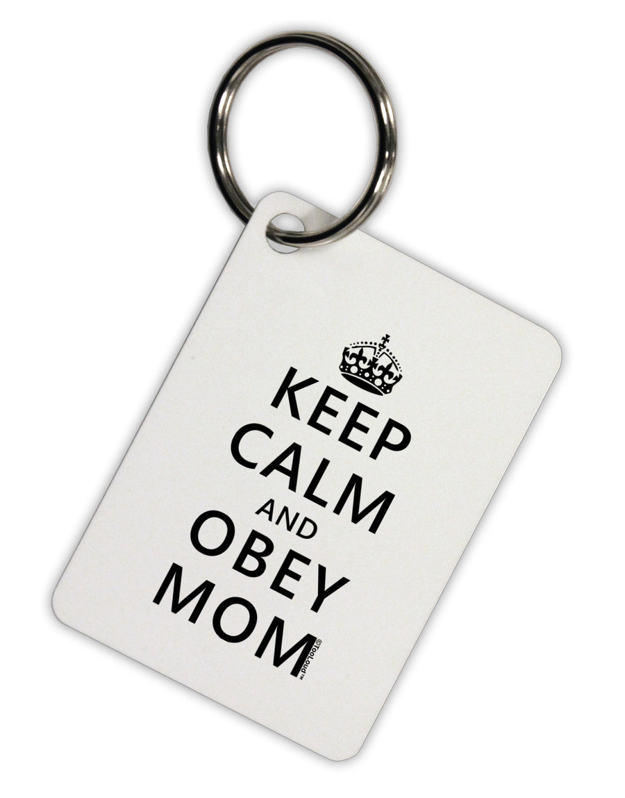 Keep Calm and Obey Mom Aluminum Keyring Tag-Keyring-TooLoud-White-Davson Sales