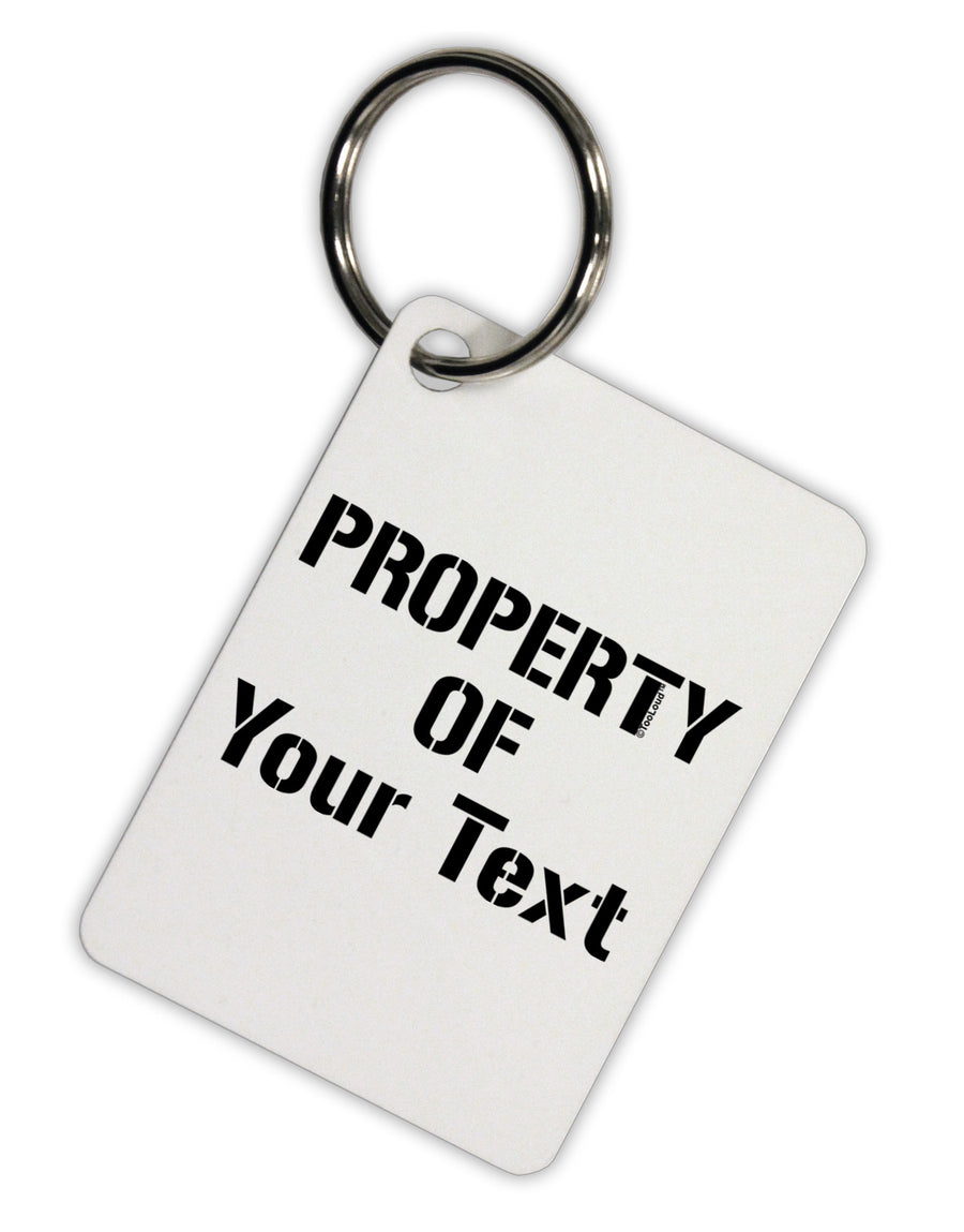 Personalized Property Of Aluminum Keyring Tag-Keyring-TooLoud-White-Davson Sales