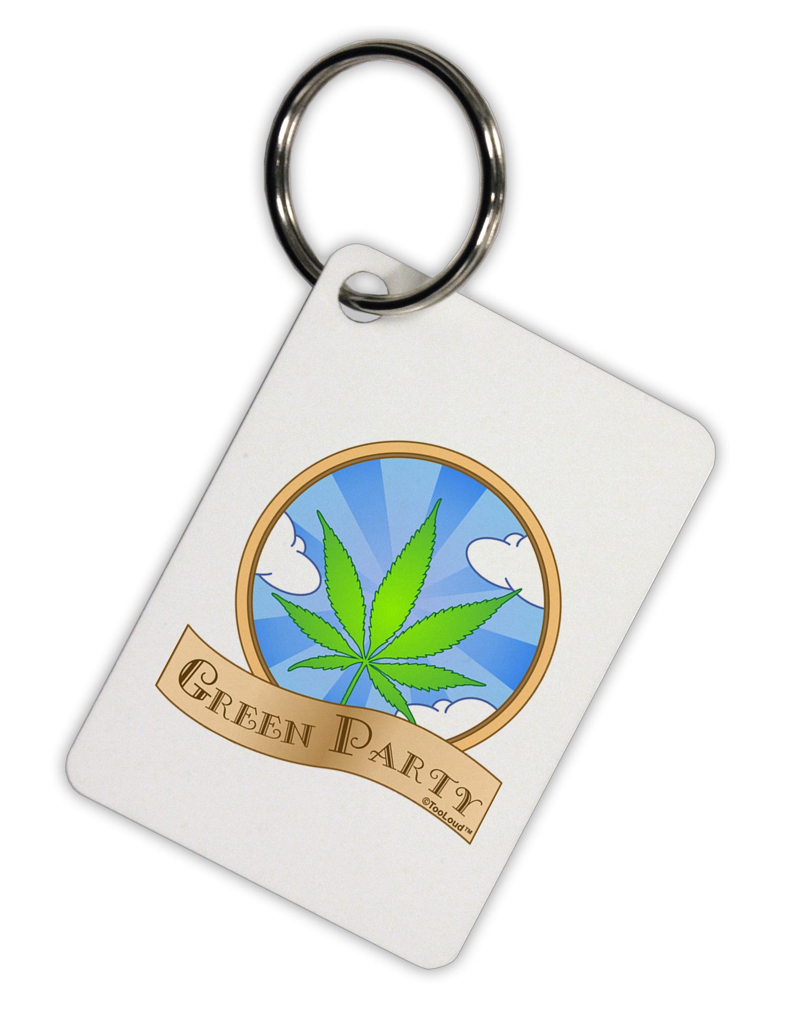 Green Party Symbol Aluminum Keyring Tag-Keyring-TooLoud-White-Davson Sales