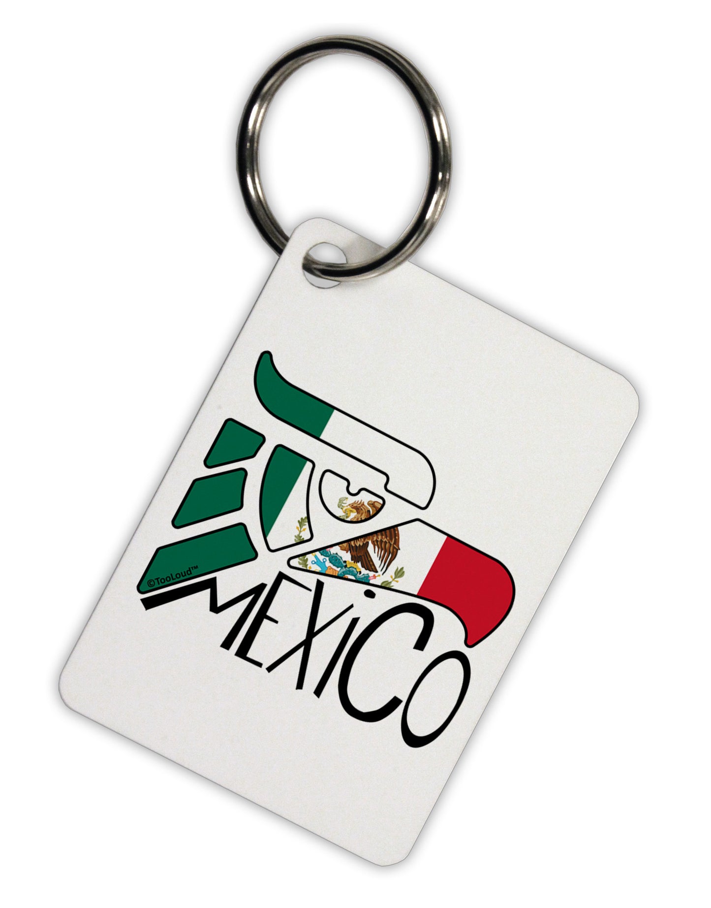 Mexico Eagle Symbol - Mexican Flag - Mexico Aluminum Keyring Tag by TooLoud-Keyring-TooLoud-White-Davson Sales