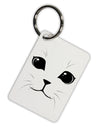 Cute Cat Face Aluminum Keyring Tag by TooLoud-Keyring-TooLoud-White-Davson Sales