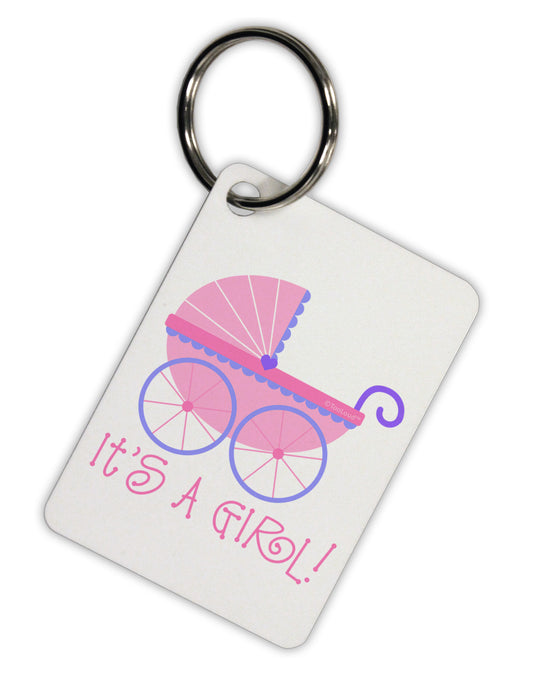 It's a Girl - Baby Carriage Aluminum Keyring Tag-Keyring-TooLoud-White-Davson Sales