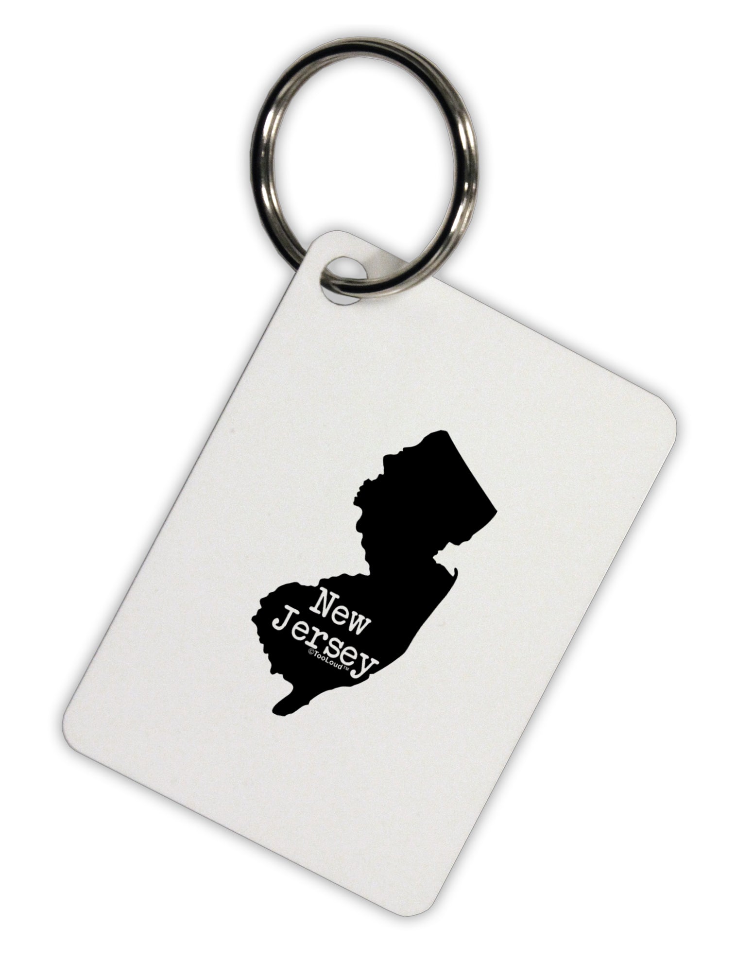 New Jersey - United States Shape Aluminum Keyring Tag by TooLoud-Keyring-TooLoud-White-Davson Sales