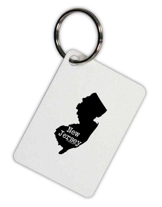 New Jersey - United States Shape Aluminum Keyring Tag by TooLoud-Keyring-TooLoud-White-Davson Sales