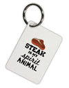 Steak Is My Spirit Animal Aluminum Keyring Tag-Keyring-TooLoud-White-Davson Sales