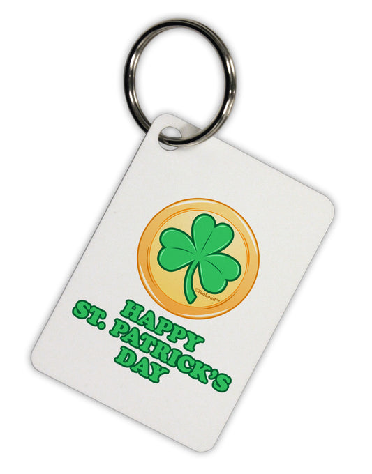 Shamrock Button - St Patrick's Day Aluminum Keyring Tag by TooLoud-Keyring-TooLoud-White-Davson Sales