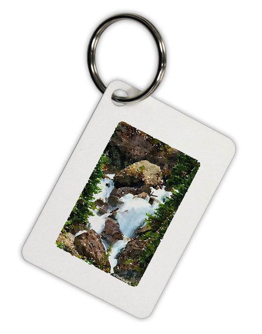 TooLoud Waterfall Watercolor Aluminum Keyring Tag-Keyring-TooLoud-White-Davson Sales