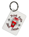 Red Cup Drink Coffee Hail Satan Aluminum Keyring Tag by TooLoud-TooLoud-White-Davson Sales