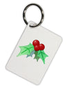 Holly Watercolor Aluminum Keyring Tag-Keyring-TooLoud-White-Davson Sales