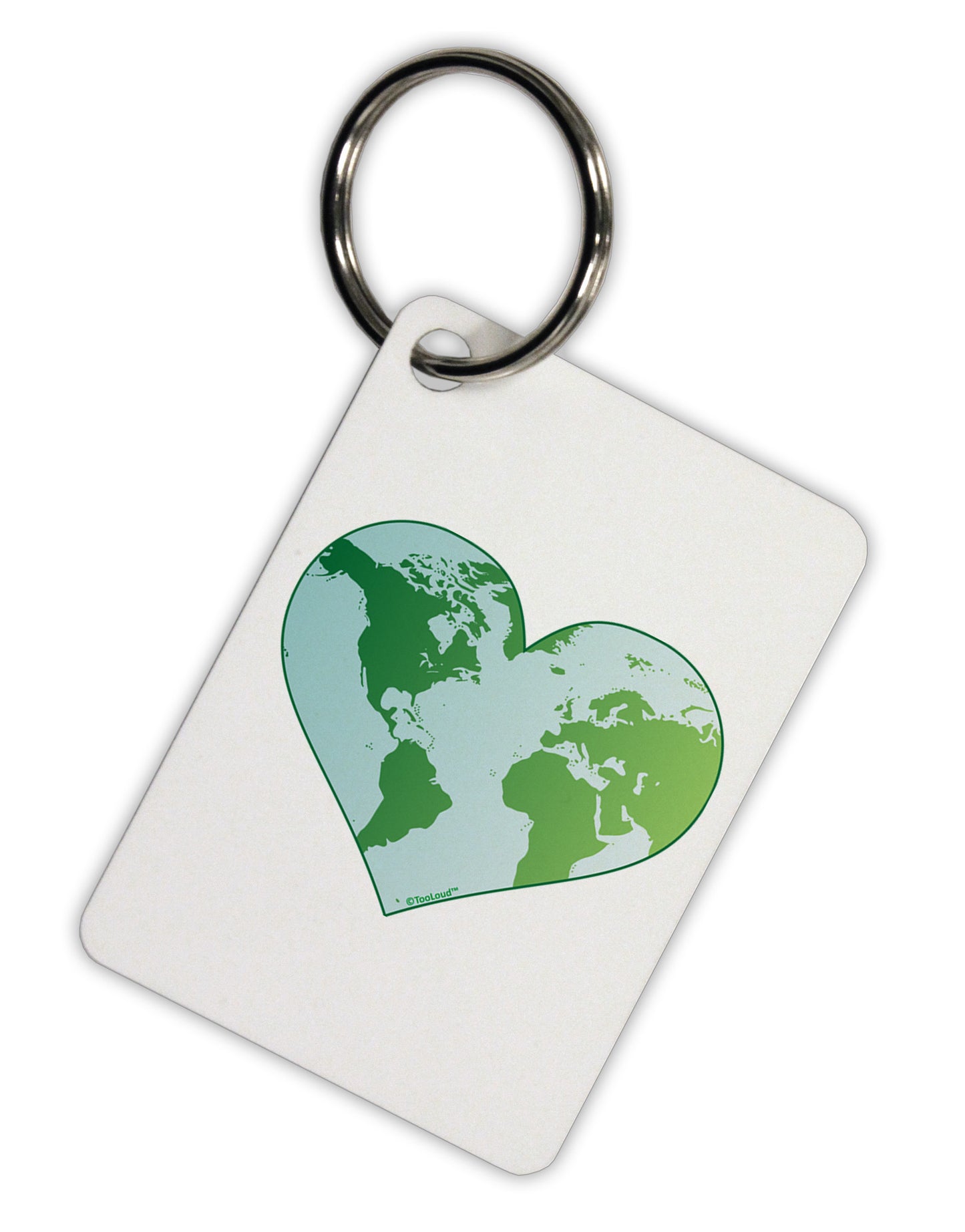 World Globe Heart Aluminum Keyring Tag-Keyring-TooLoud-White-Davson Sales