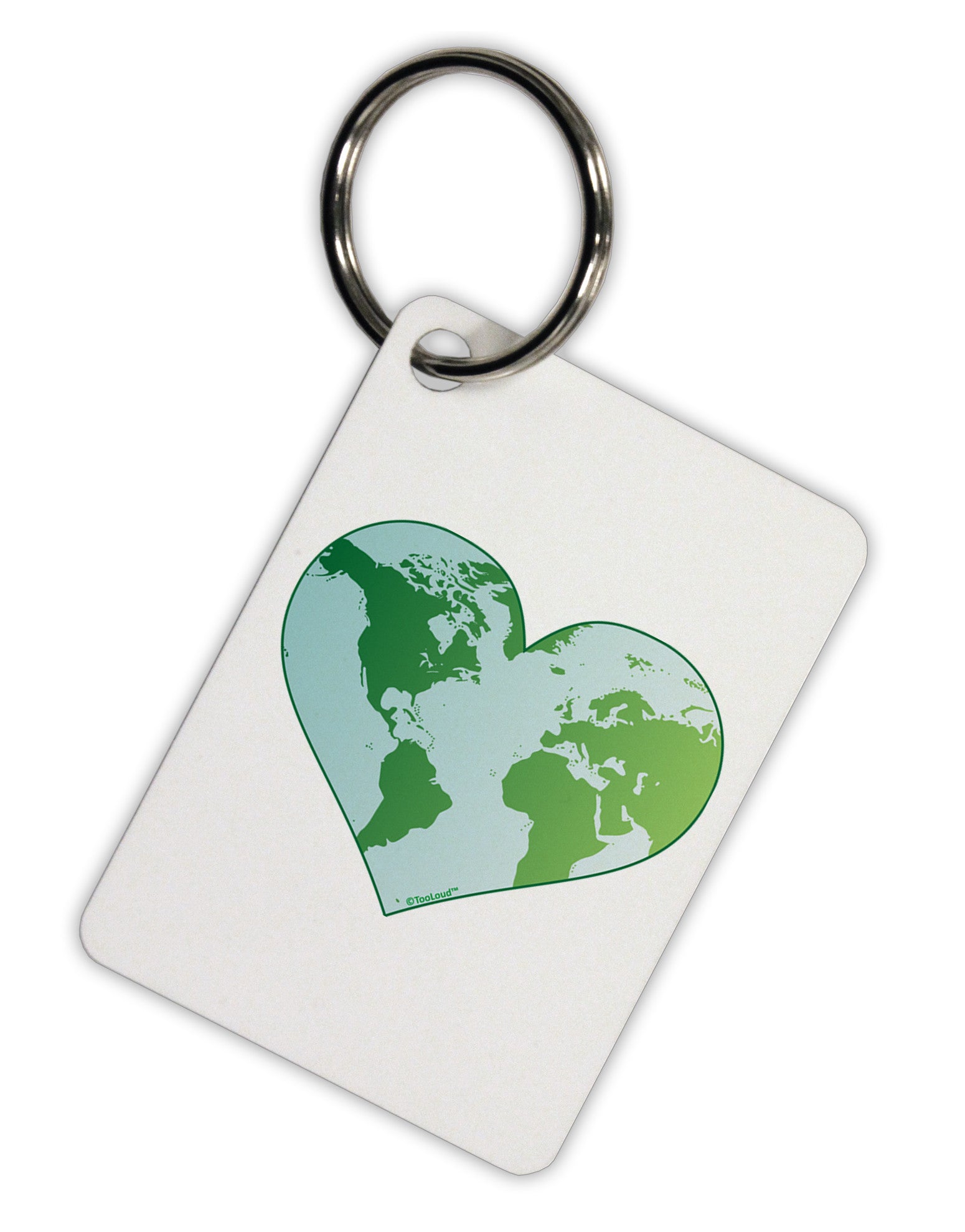 World Globe Heart Aluminum Keyring Tag-Keyring-TooLoud-White-Davson Sales