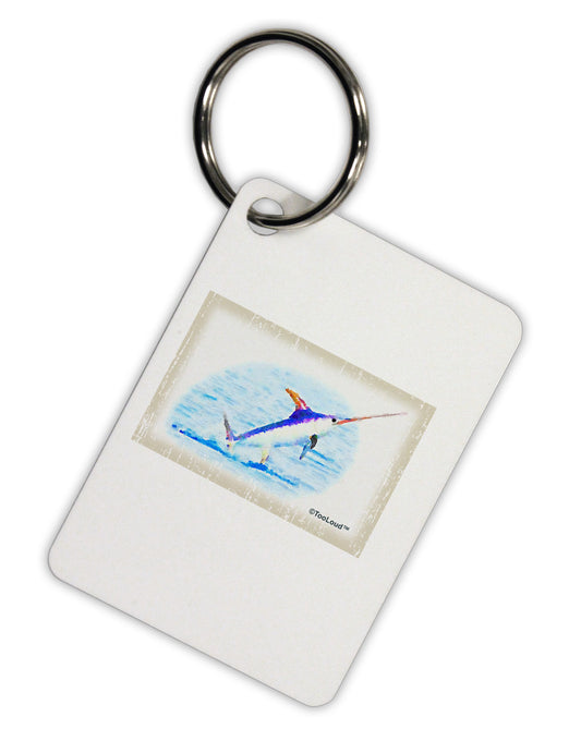 Swordfish Watercolor Aluminum Keyring Tag-Keyring-TooLoud-White-Davson Sales
