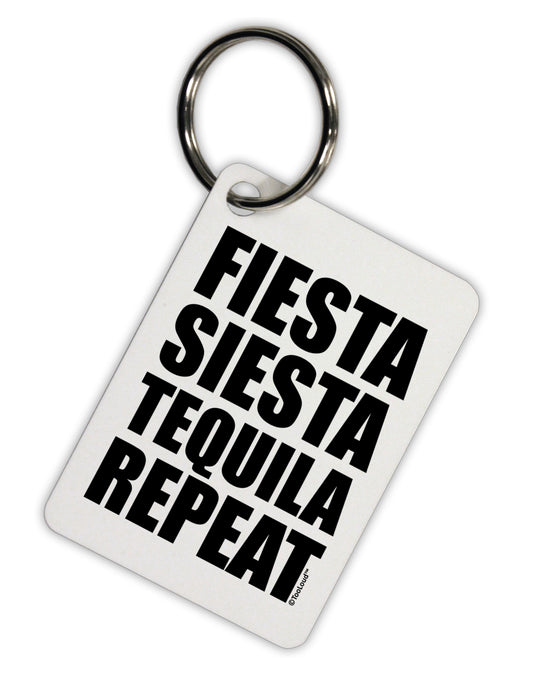Fiesta Siesta Tequila Repeat Aluminum Keyring Tag by TooLoud-Keyring-TooLoud-White-Davson Sales