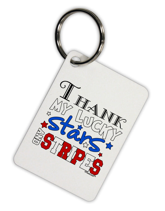 Thank My Lucky Stars and Stripes Color Aluminum Keyring Tag by TooLoud-Keyring-TooLoud-White-Davson Sales