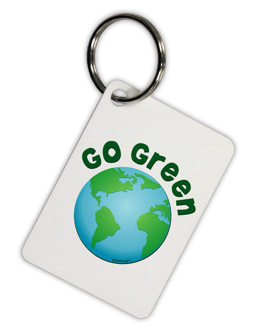 Go Green - Planet Earth Aluminum Keyring Tag-Keyring-TooLoud-White-Davson Sales