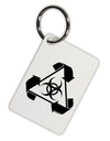 Recycle Biohazard Sign Black and White Aluminum Keyring Tag by TooLoud-Keyring-TooLoud-White-Davson Sales