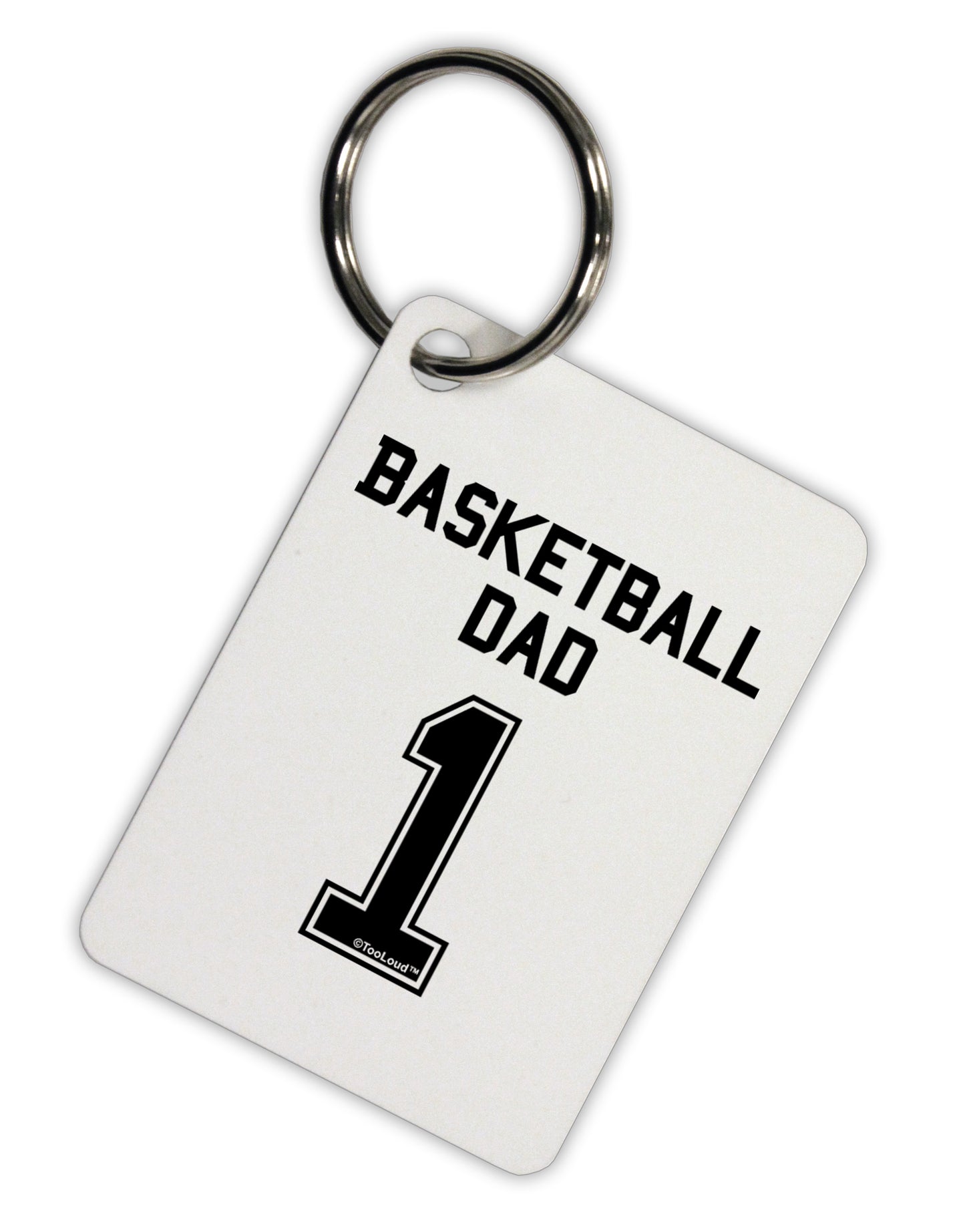 Basketball Dad Jersey Aluminum Keyring Tag by TooLoud-Keyring-TooLoud-White-Davson Sales