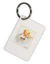 Laying Retriever Watercolor Aluminum Keyring Tag-Keyring-TooLoud-White-Davson Sales