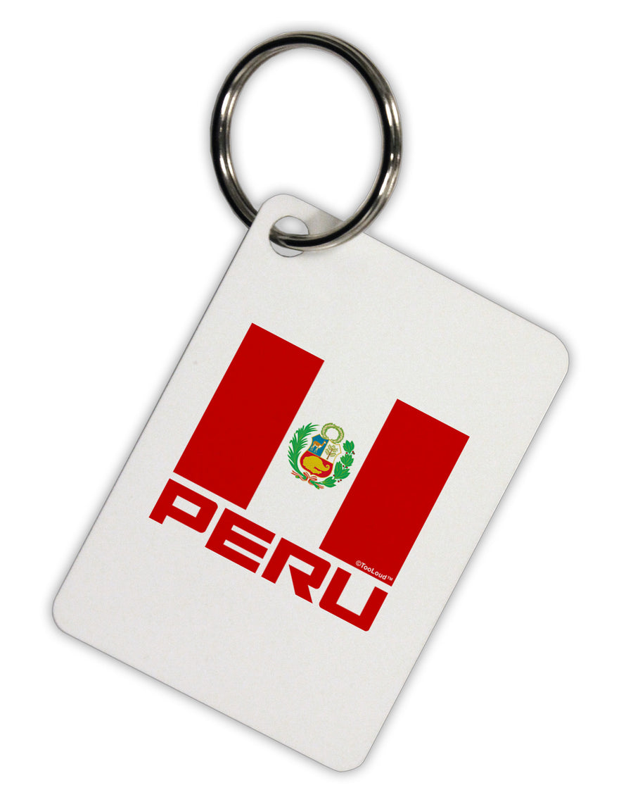 Peru Flag Aluminum Keyring Tag-Keyring-TooLoud-White-Davson Sales