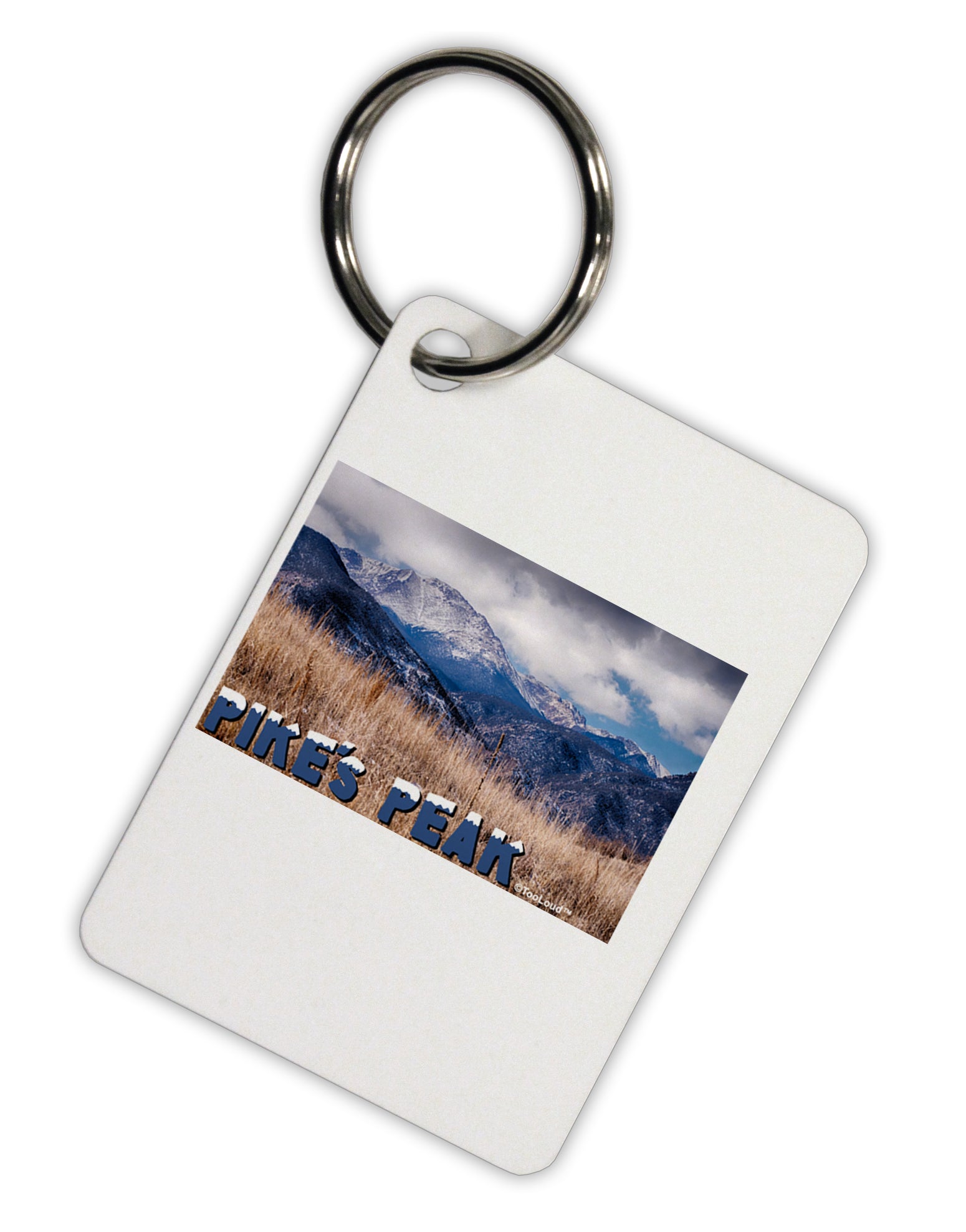 Pikes Peak CO Mountains Text Aluminum Keyring Tag by TooLoud-Keyring-TooLoud-Davson Sales