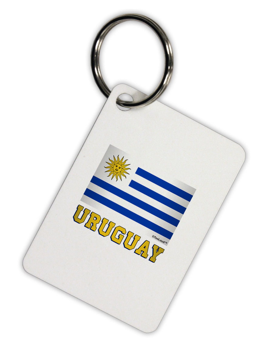 Uruguay Flag Aluminum Keyring Tag-Keyring-TooLoud-White-Davson Sales