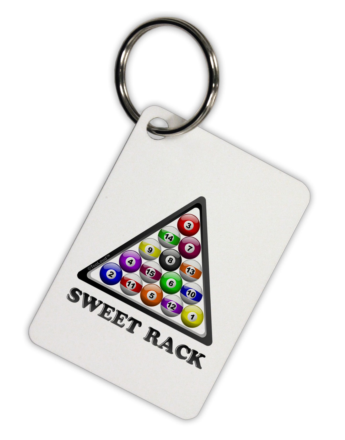 Sweet Rack - Pool Aluminum Keyring Tag-Keyring-TooLoud-White-Davson Sales