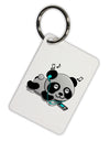 Cute Panda With Ear Buds Aluminum Keyring Tag-Keyring-TooLoud-White-Davson Sales