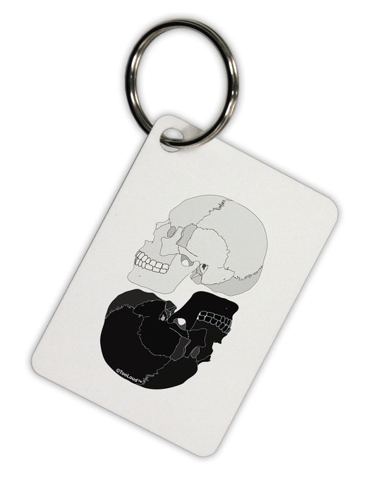 White And Black Inverted Skulls Aluminum Keyring Tag by TooLoud-Keyring-TooLoud-White-Davson Sales