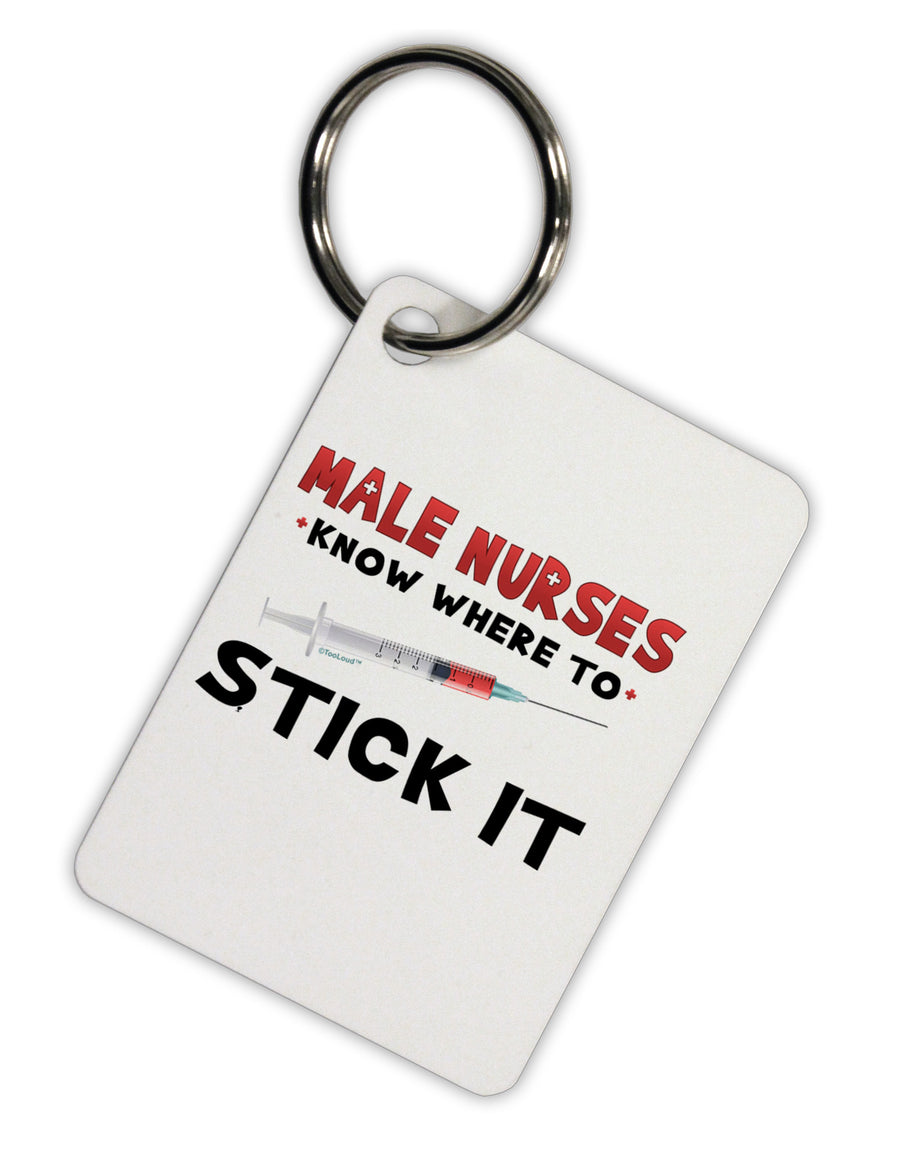 Male Nurses - Stick It Aluminum Keyring Tag-Keyring-TooLoud-White-Davson Sales