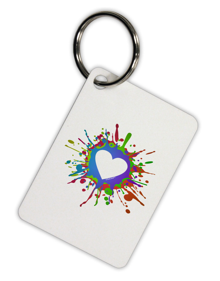 Heart Paint Splatter Aluminum Keyring Tag-Keyring-TooLoud-White-Davson Sales