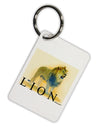 Lion Watercolor 1 Text Aluminum Keyring Tag-Keyring-TooLoud-White-Davson Sales