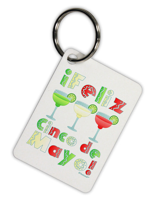 Margaritas - Mexican Flag Colors - Feliz Cinco de Mayo Aluminum Keyring Tag by TooLoud-Keyring-TooLoud-White-Davson Sales
