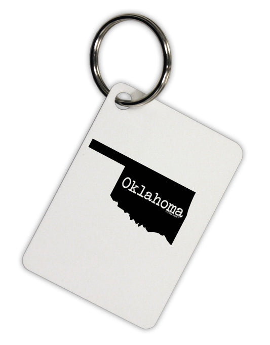 Oklahoma - United States Shape Aluminum Keyring Tag by TooLoud-Keyring-TooLoud-White-Davson Sales
