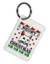 Meowy Christmas Cat Knit Look Aluminum Keyring Tag by TooLoud-TooLoud-White-Davson Sales
