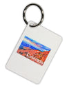 Colorado Mtn Sunset Soaked WaterColor Aluminum Keyring Tag-Keyring-TooLoud-White-Davson Sales