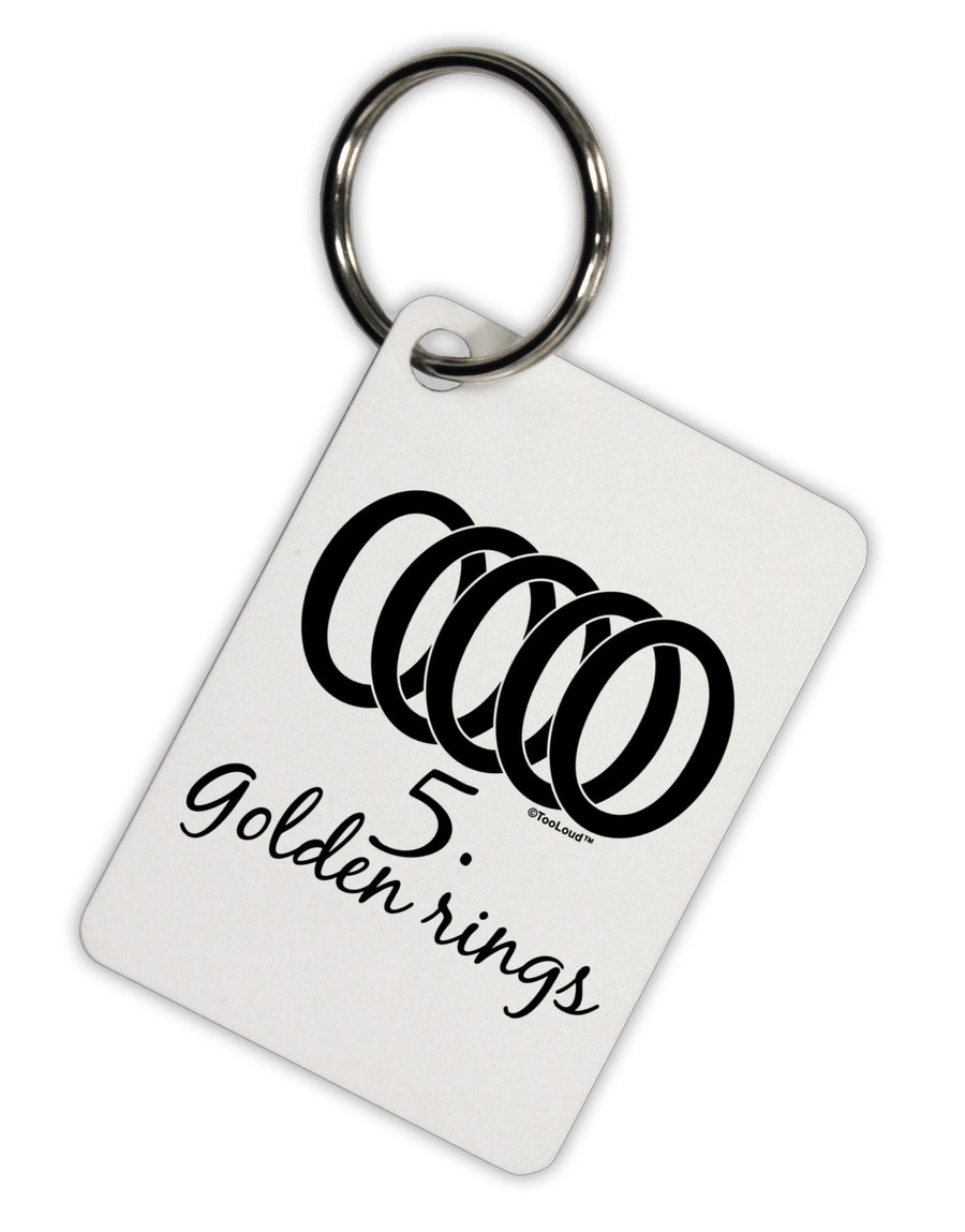 Five Golden Rings Text Aluminum Keyring Tag-Keyring-TooLoud-White-Davson Sales