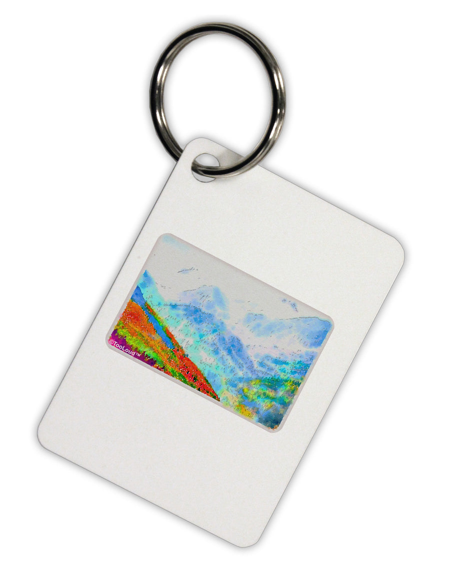 CO Fog Mountains Watercolor Aluminum Keyring Tag-Keyring-TooLoud-White-Davson Sales