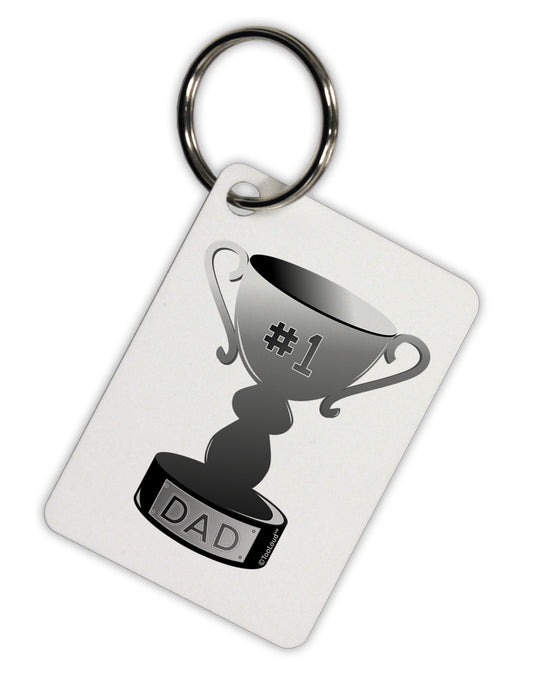 Number One Dad Trophy - Grayscale Aluminum Keyring Tag-Keyring-TooLoud-White-Davson Sales