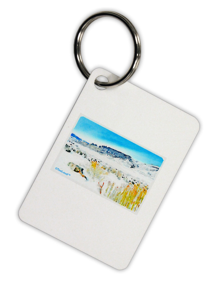 CO Snow Scene Watercolor Aluminum Keyring Tag-Keyring-TooLoud-White-Davson Sales