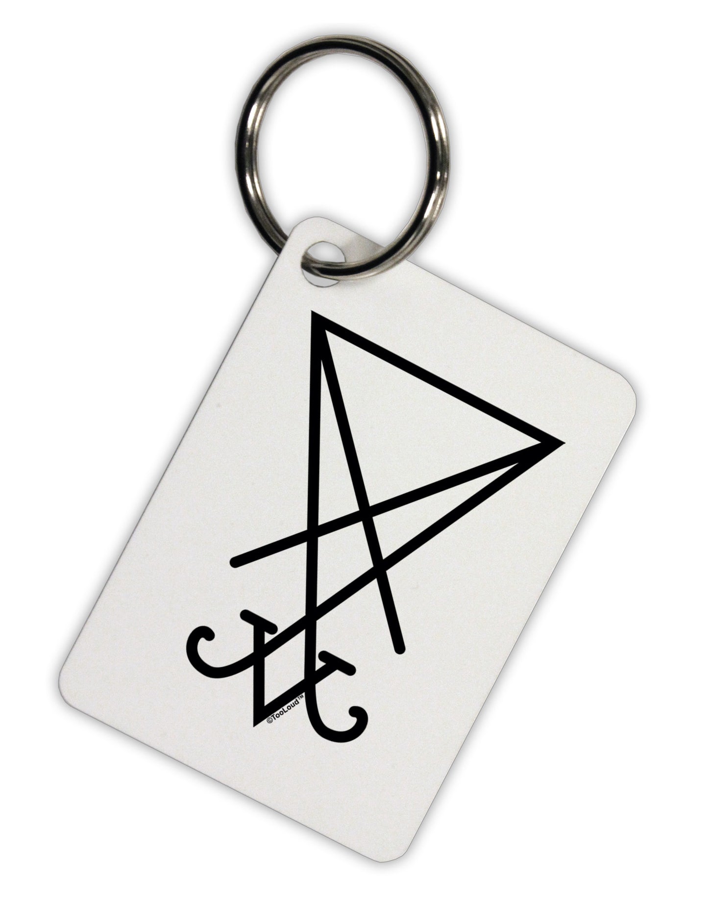 Sigil of Lucifer - Seal of Satan Aluminum Keyring Tag-Keyring-TooLoud-White-Davson Sales