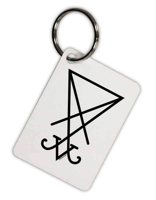 Sigil of Lucifer - Seal of Satan Aluminum Keyring Tag-Keyring-TooLoud-White-Davson Sales
