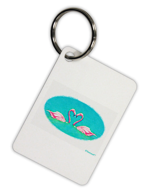 Love Birds - Flamingos Watercolor Aluminum Keyring Tag-Keyring-TooLoud-White-Davson Sales