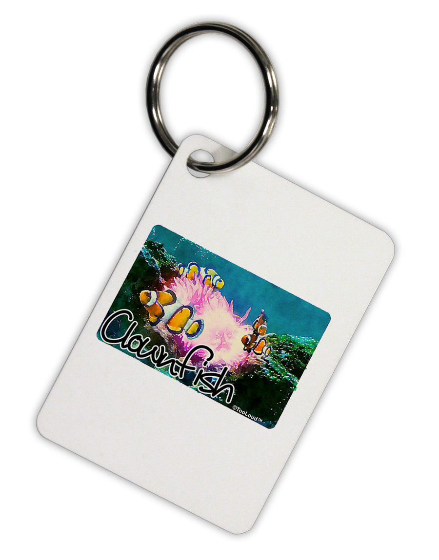 Clownfish Watercolor Text Aluminum Keyring Tag-Keyring-TooLoud-White-Davson Sales