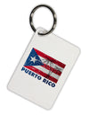 Distressed Puerto Rico Flag Aluminum Keyring Tag-Keyring-TooLoud-White-Davson Sales