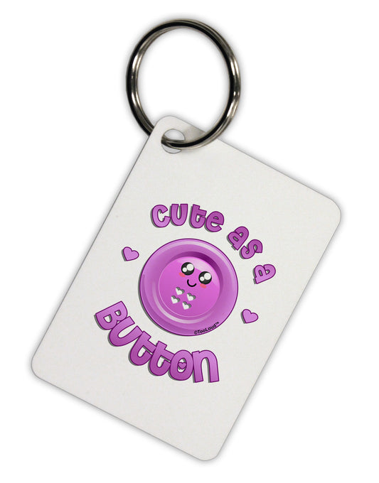 Cute As A Button Smiley Face Aluminum Keyring Tag-Keyring-TooLoud-White-Davson Sales